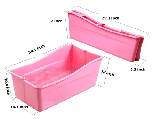 Miniatura 5 de Ganen Bañera de bebé portátil (rosa)