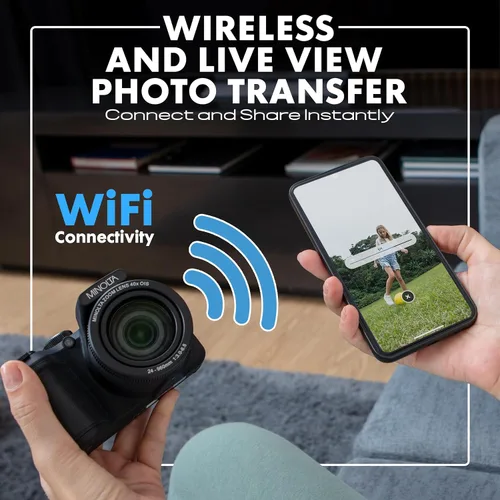 Miniatura 4 de Minolta Cámara digital MN40Z de 20 MP - Zoom óptico de 40x, video FHD de 1080p, LCD de 3.0", Wi-Fi, detección de cara/sonrisa/parpadeo, color negro