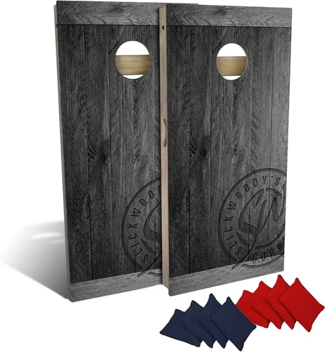 Miniatura 8 de Slick Woody's Tablas de Cornhole de grado profesional – Juego patriótico de lanzamiento de madera maciza de grano de madera maciza de 4 x 2 pies