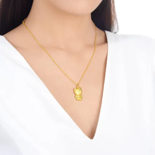 Miniatura 2 de CHOW SANG SANG Sanrio - Colgante de oro macizo 999.9 de 24 quilates Hello Kitty en Japón para mujeres y niñas 54487P (no incluye el collar), Metal