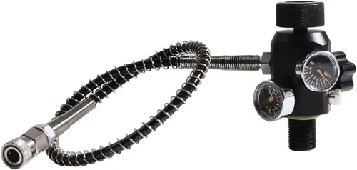 TUXING 4500PSI Pcp Tank DIN Válvula Buceo Adaptador de doble calibre con manguera de 20 "tanque Paintball HPA, estación de llenado de aire