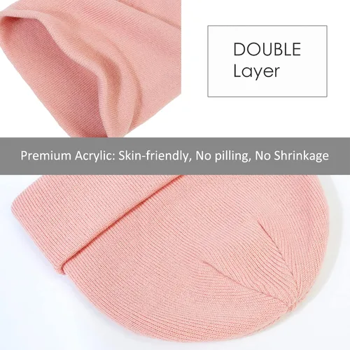 Miniatura 6 de Muryobao Paquete de 2 gorros de punto cálidos para mujer de invierno suaves elásticos para clima frío
