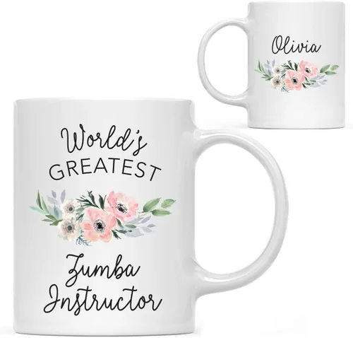 Miniatura 56 de Andaz Press Taza de café personalizada de 11 onzas, taza ejecutiva de relaciones públicas más grande del mundo, flor de anémona rosa, 1 paquete