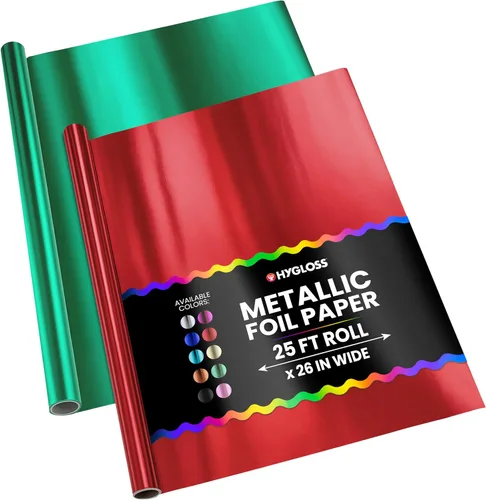 Miniatura 20 de Hygloss Products - Papel de aluminio metálico brillante, hojas de 20 x 26 pulgadas para artes, manualidades y envoltura de Navidad