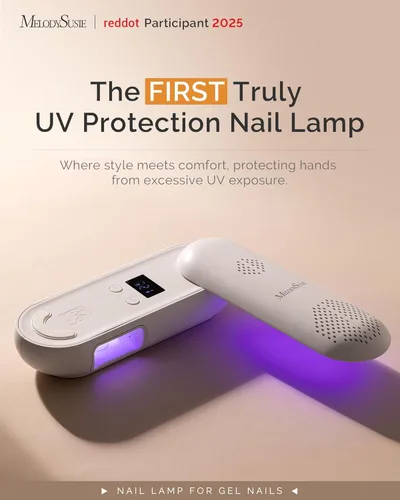 Miniatura 2 de MelodySusie Lámpara UV de Uñas Compacta Inalámbrica, P-PLUS20F con Panel Giratorio Innovador y Diseño de Protección UV, la Luz UV Recargable Cura