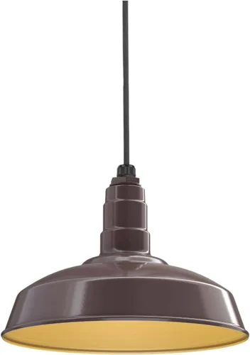 Miniatura 40 de Steel Lighting Co. Carson Barn Light Colgante montado en el techo Cúpula de 16 pulgadas Cable negro Luz de acero de estilo industrial