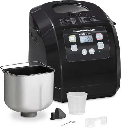 Miniatura 2 de Máquina de hacer pan automática Hamilton Beach, digital, programable, 12 configuraciones + sin gluten, sartén antiadherente libre de PFAS + pala
