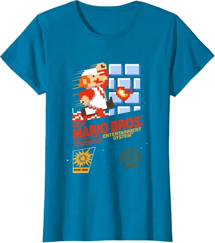Miniatura 34 de Super Mario Dashin - Camiseta gráfica de acción, ajuste clásico, cuello redondo, color negro