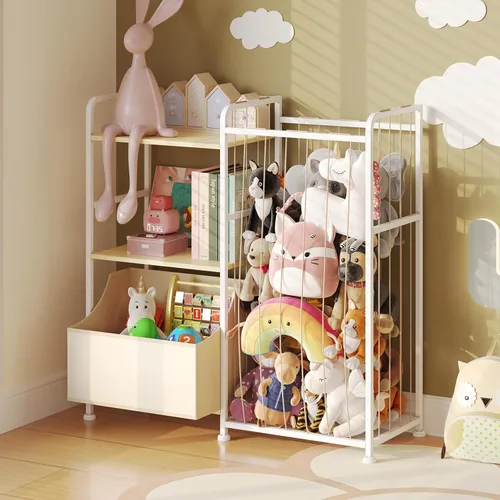 Miniatura 7 de BBLIKE Almacenamiento de Animales de Peluche - Red de Animales de Peluche con Estantería para Niños y Organizador de Juguetes, Estantería Blanca