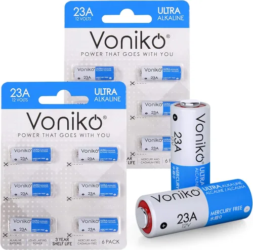 Miniatura 7 de Voniko Batería alcalina de 23 A – Baterías Ultra 23A (paquete de 6) – Batería A23 de 12 voltios de larga duración para timbres y control remoto