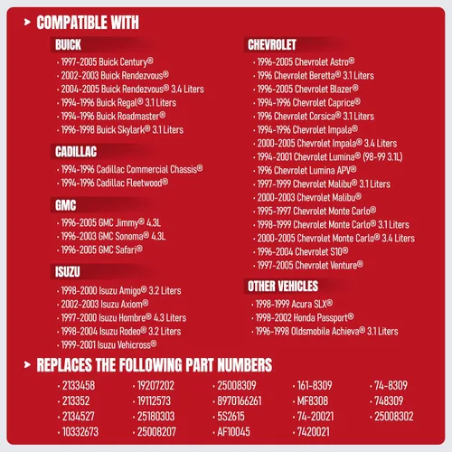 Miniatura 4 de Sensor de flujo de aire masivo - Compatible con Chevy, Cadillac, GMC y más - Impala, Monte Carlo, S10, Blazer, Malibu, Astro, Grand Prix, Intrigue