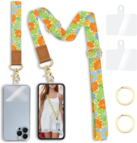 Miniatura 27 de Yonlevres - Cordón cruzado para celular con correa para muñeca, diseño de ajolotes bonitos, para colgar alrededor del cuello, correa ajustable