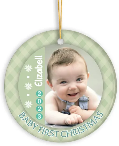Miniatura 15 de Adorno de bebé de primera Navidad con foto personalizada, adorno de árbol de Navidad con foto personalizada, adorno de recuerdo de bebé, regalo