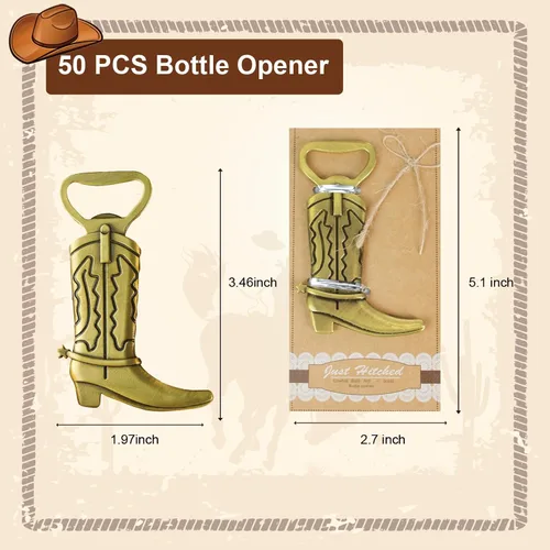 Miniatura 2 de 50 piezas de abrebotellas para botas de vaquero, para baby shower, regalos para invitados de boda, regalos de fiesta de quinceañera, regalos