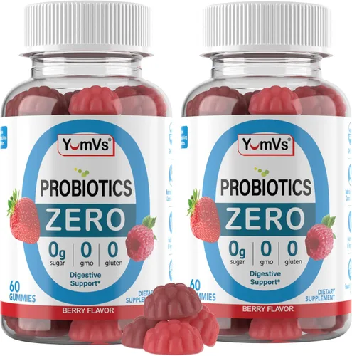 Miniatura 8 de YUM-V'S Gomitas probióticas sin azúcar - Probióticos para hombres y mujeres para ayudar a apoyar la función digestiva - Probiótico para adultos