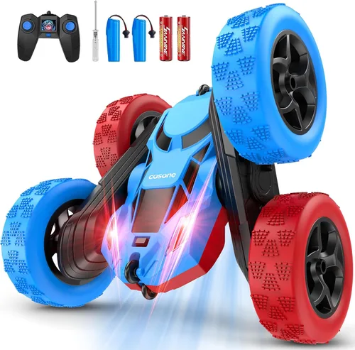 Miniatura 15 de cosone Coche de control remoto, juguetes de autos RC para niños de 6 a 12 años, auto de acrobacias 4WD con luces LED y giros de 360°, 2.4GHz