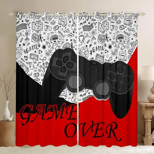 Miniatura 31 de Cortinas de ventana con bandera estadounidense, cortinas de fútbol para niños, 42 pulgadas de ancho x 84 pulgadas de largo, tratamientos de ventana