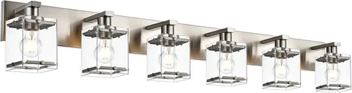 Miniatura 19 de Lámpara de pared negra de WINSHEN, lámpara de tocador de baño de 2 luces, lámpara de montaje en pared sobre espejo para dormitorio, estudio, sala