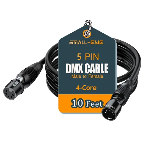 Miniatura 15 de SMALL-EYE Cable DMX de 5 pines de 3 pies, paquete de 8 – Cable de iluminación de escenario macho a hembra de 4 núcleos DMX512 (3 pies)