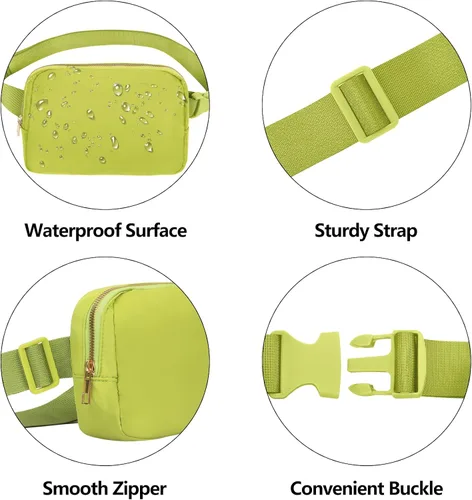 Miniatura 97 de Riñonera cruzada para mujeres y hombres, bolsa para cinturón para senderismo con correa ajustable, riñonera para correr, entrenamiento, deportes