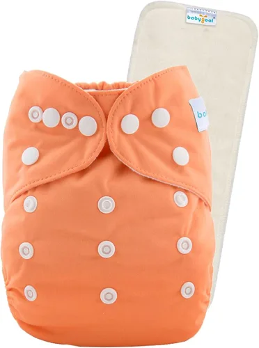 Miniatura 8 de babygoal Pañal de tela reutilizable con inserto para bebés niños y niñas de 8 a 35 libras, pañal ajustable y lavable B05-B Azul/claro