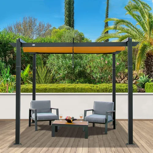 Miniatura 2 de Domi Pergola 10 x 10 pies, pérgolas retráctiles, pérgola con rejilla, pérgolas y cenadores, pérgolas al aire libre, pérgola independiente, toldo