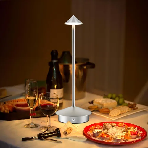 Miniatura 8 de Paquete de 2 lámparas de mesa inalámbricas recargables, portátiles de 6000 mAh, funciona con pilas, lámpara de escritorio LED para exteriores