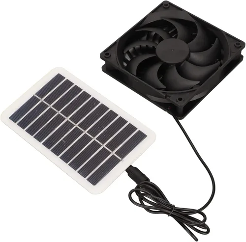 Miniatura 8 de plplaaoo - Kit de ventilador de panel solar, 100 W, 12 V, panel solar, ventilador de extractor de panel de energía solar de 15 W, ahorro de energía