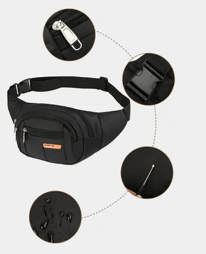 Miniatura 4 de Yerchic Riñonera de viaje, Negro, S