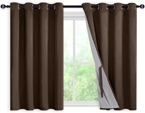 Miniatura 101 de DWCN Cortinas 100% opacas de 84 pulgadas de largo para dormitorio con forro negro, paneles de cortina de ventana de doble capa con aislamiento Azul