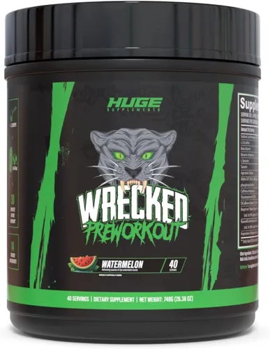Miniatura 10 de Polvo Wrecked para antes del entrenamiento, fórmula avanzada, aumenta la energía, la concentración, las bombas y el rendimiento, 10g L-citrulina