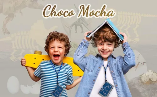 Miniatura 3 de Choco Mocha Carteras infantiles para niños, Dinosaurio Fósil-Azul, Moderno