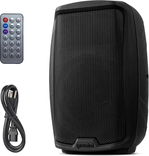 Miniatura 8 de Gemini Altavoz PA Bluetooth de 8" 500W con enlace TWS, USB/SD/FM, entradas XLR/RCA/AUX, canales de micrófono y guitarra, altavoz DJ compacto