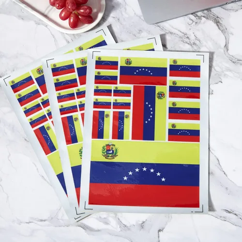 Miniatura 4 de CANTENDO Paquete de 3 calcomanías de bandera de Venezuela, calcomanías reflectantes de vinilo para automóvil, calcomanías impermeables