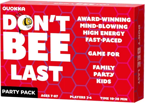 QUOKKA Juegos de mesa para niños de 8-12, juegos familiares para niños y adultos - Juego de cartas Don't Bee Last Party Pack para edades 6+ - Ritmo