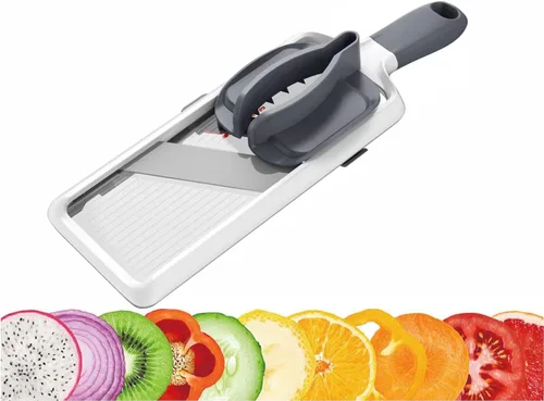 Cortador de verduras múltiple - Cortador de mandolina seguro para la cocina, hoja ajustable de acero inoxidable, cortador para frutas y verduras,
