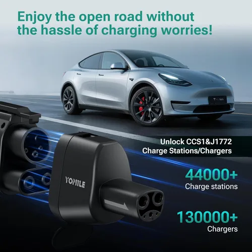 Miniatura 6 de Yomile Adaptador CCS1 y J1772 a Tesla para Tesla Model 3/S/X/Y/Cybertruck, adaptador de carga superrápida de 250kW para estación de carga de nivel 1