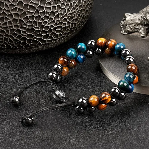Miniatura 22 de Pulsera de triple protección, ojo de tigre malvado de ojo y obsidiana negra de 0.315 in, pulsera curativa para hombres y mujeres, pulsera curativa