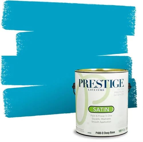 Miniatura 110 de Prestige Paints. - Base y pintura para exteriores en un solo galón, 1 galón. plano, comparable con Sherwin Williams Topsail. SW6799-PCM