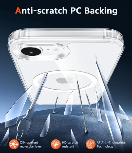 Miniatura 72 de FNTCASE Funda para iPhone 13 Pro-Max: Fundas magnéticas transparentes compatibles con Magsafe Slim anti amarillamiento protección contra caídas
