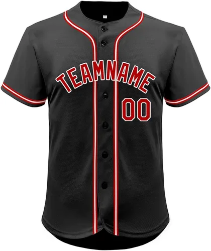 Miniatura 115 de Camiseta de béisbol de malla personalizada con botones y número de nombre cosido personalizado para hombres/mujeres/jóvenes