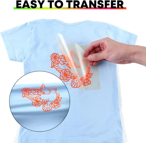 Miniatura 5 de HTVRONT - Rollo de vinilo termotransferible, 12 in x 8 ft para diseños en camisetas, fácil de cortar y despegar, para planchar y todas las máquinas