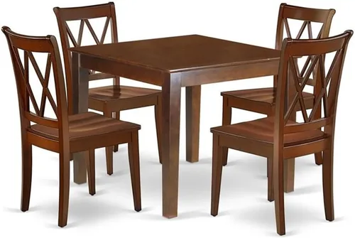 Miniatura 12 de East West Furniture OXCL3-LWH-C - Juego de mesa de comedor de 3 piezas contiene una mesa de cocina cuadrada y 2 sillas de comedor tapizadas de tela