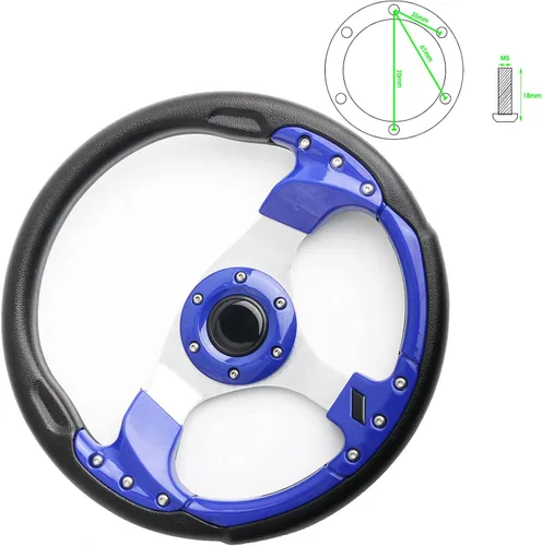 Miniatura 7 de Volante clásico azul para carrito de golf para Club Car DS y Precedent, EZGO, Yamaha, Universal, para autos de carreras/carritos de golf