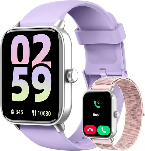 Miniatura 14 de Relojes inteligentes para mujer, rastreadores de fitness Alexa de 1.85 pulgadas con llamadas y SMS, frecuencia cardíaca, SpO2, monitor de estrés