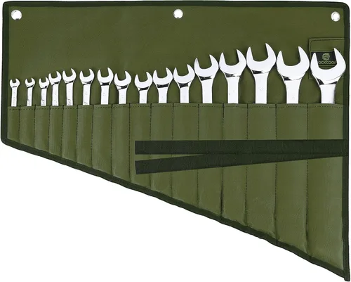 Miniatura 12 de Organizador de rollos de llaves de 16 bolsillos, bolsa de herramientas enrollada con tela Oxford resistente al agua, color azul