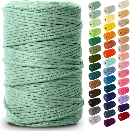 Miniatura 51 de Nook Theory - Cuerda de macramé de 3 mm, 220 yardas de cuerda de algodón, hilo de 4 mm y 5 mm, cuerda para manualidades, perfecta para colgantes