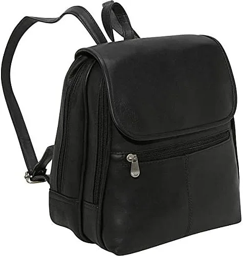 Le Donne Bolso organizador de cuero para mujer Bolso de piel Vaquetta colombiana de grano completo, 12.0 x 11.4in, Negro, talla única , 351