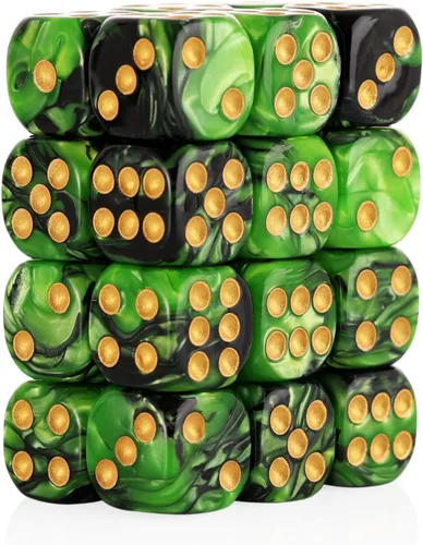 Miniatura 26 de 36 de paquete de dados de 12 mm de 6 caras MINI, juego de dados de patrón de perla, dados estándar de 6 caras para Yahtzee, Bunco o enseñanza