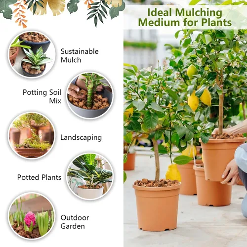 Miniatura 6 de Legigo Chips de fibra de coco de 1.1 libras para plantas - Ladrillo de chips de coco 100% orgánico, mezcla para macetas con bajo equilibrio EC y PH